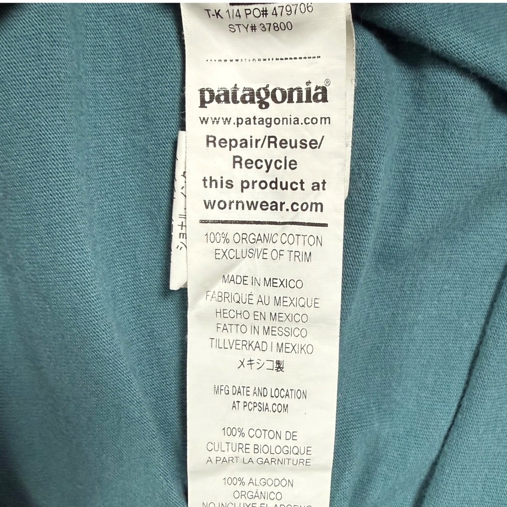 Patagonia Applied Imagination T-Shirt Men's Medium Green Organic Cotton Graphic - Picture 9 of 11
